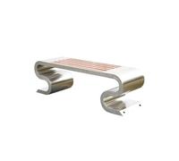 Banc de parc en bois en acier inoxydable - Sièges commerciaux d'extérieur durables pour jardin et terrasse - Bancs d'extérieur de petite taille pour parcs et arrière-cours