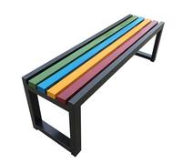 Banc de parc en métal pour jardin et terrasse, design dos nu, résistant aux intempéries, pour 2 personnes pour Ln & Yard - Solution idéale en fourrure d'extérieur