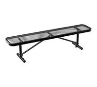 Banc de parc en métal robuste de 1,8 m - Assise de jardin d'extérieur résistante aux intempéries, maille métallique étendue pour patios, terrasses, pelouses, parcs et centres commerciaux - Noir de