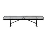 Banc de parc en métal robuste de 2,4 m - Banc de jardin en maille déployée pour pelouse, patio, terrasse, porche, centres commerciaux, finition noire