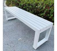 Banc de parc extérieur cadre en acier galvanisé,Bancs de jardin en métal résistants aux intempéries 2-3 places,Sans dossier,Capacité 300 kg,Assise à lattes ventilées(A,180*40*45cm/70.9*15.7*17.7in)
