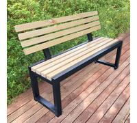 Banc de parc extérieur en métal avec dossier - Banc de jardin en fonte durable pour terrasse et parc - Capacité de charge de 400 kg - Design résistant aux intempéries pour une utilisation durable