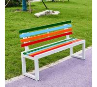 Banc de parc extérieur en métal avec dossier - Banc de jardin en fonte durable pour terrasse et parc - Supporte jusqu'à 400 kg - Parfait pour la cour et les espaces publics
