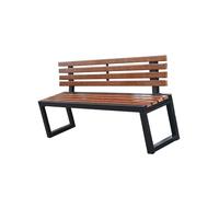 Banc de parc extérieur en plastique avec dossier - 120 cm de long - Pour espaces publics, zones communes, aires de jeux et par