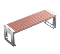 Banc de parc extérieur résistant aux intempéries avec cadre en acier inoxydable 304, siège en bois et plastique, assise en bois robuste, capacité de 500 kg, parfait pour cour, balcon et parcs (200,7
