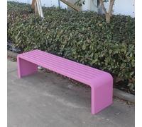 Banc de patio en métal résistant aux intempéries avec dossier nu et meubles à lattes pour cour et terrasse, siège d'extérieur élégant et fonctionnel