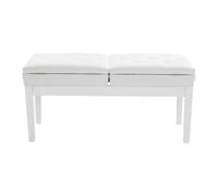 Banc de piano à deux places, blanc, réglable, avec espace de rangement pour la maison, les écoles, les concerts, les studios de musique, 108 x 39 x 48 cm