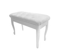 Banc de piano avec compartiment de rangement, tabouret duo en cuir synthétique avec coussin éponge haute résilience, siège de piano confortable en bois pour deux joueurs, 76 x 35 x 49 cm, noir et