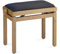 Banc de Piano Couleurs Naturelles Mat avec Noir Rembourrage en Tissu