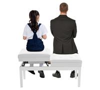 Banc de piano duet réglable - 108 x 39 x 48 cm - Hauteur réglable - Tabouret de piano à deux places avec boîte de rangement - Coussin antidérapant - Pour la maison, les écoles, les concerts - Blanc