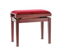 Banc de piano GEWA Deluxe, bois massif, réglable en hauteur, acajou mat