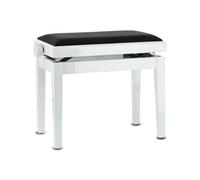 GEWA banc de piano Deluxe, bois massif, réglable en hauteur blanc brillant