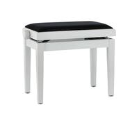 Banc de piano GEWA Deluxe, bois massif, réglable en hauteur, blanc mat