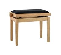 GEWA Banc de piano Deluxe chêne mat (réglage en hauteur facile grâce à un mécanisme de ciseaux précis, en bois massif de qualité, durable et robuste, charge de rupture élevée)