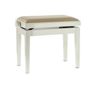 GEWA Pianobank Deluxe Ivoire brillant (réglage en hauteur facile grâce à un mécanisme de ciseaux précis, en bois massif de qualité, durable et robuste, charge de rupture élevée)