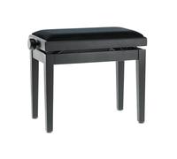 Banc de piano GEWA Deluxe, bois massif, réglable en hauteur, noir mat