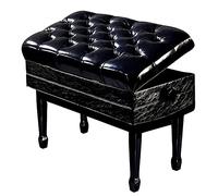 Banc de Piano Noir de Luxe avec Compartiment de Rangement et siège rembourré en Cuir Tabouret de Piano réglable pour la Pratique et l'enseignement Magnifique pa