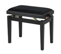 Banc de Piano Noir Mat, Cuir Véritable Rembourrage, Tabouret Chaise