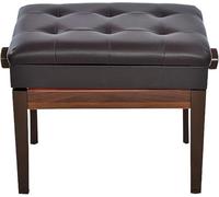 Banc de piano réglable avec rangement, hauteur 7 niveaux (48-56 cm), cuir synthétique imperméable, siège extra large, base antidérapante pour maison/studio