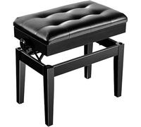 Banc de piano réglable en cuir avec rangement, tabouret duo en bois pour adultes, pratique de la musique et performance, siège rembourré pour clavier ou coiffeuse