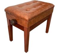 Banc de piano réglable en cuir avec rangement, tabouret duo en bois pour adultes, pratique de la musique et performance, siège rembourré pour clavier ou coiffeuse