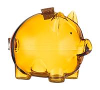 Banc de pièces en verre transparent - Portable - En forme de cochon - Pour bibliothèque, présentoir, décoration de bureau