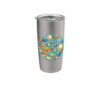 Banc de poissons tropicaux Gobelet isotherme en acier inoxydable double paroi