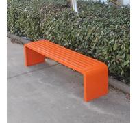 Banc de porche d'extérieur en métal résistant aux intempéries - Chaise de patio dos nu avec design à lattes pour terrasse de jardin ou meubles de patio - Solution d'assise durable et élégante