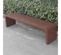 Banc de porche d'extérieur en métal résistant aux intempéries - Mobilier de patio dos nu à lattes pour jardin, terrasse et patio - Solution d'assise durable et élégante