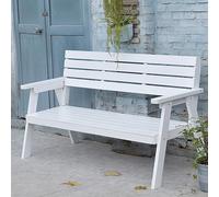 Banc de Porche en Bois avec Dossier, Banc d'extérieur résistant aux intempéries, Banc publique en Bois Massif,pour Terrase Balcon Parc 2 Places(163 * 60 * 90cm/59 * 23.6 * 35.4in,White)