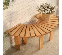 Banc de porche extérieur, dos nu incurvé, design rustique en bois massif, parfait pour patio, jardin, terrasse et sièges d'arrière-cour