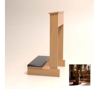 Banc de Prière D'église, Prie-Dieu en Bois avec Coussin | Tabouret de Prière avec Étagère, pour L'église, la Prière à Maison, la Méditation et Recueillement(Natural)