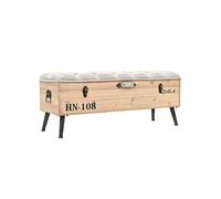 Banc de rangement 110 cm Bois de sapin massif Brun G