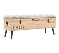 Banc de rangement 110 cm Bois de sapin massif Brun G