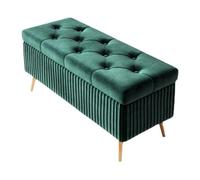 Banc de rangement 2 en 1, repose-pieds rembourré avec mousse hautement élastique, repose-pieds élégant avec 4 pieds en métal, grand pouf de rangement de chevet, dimensions 1120 x 40 x 45 cm