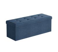 Banc de Rangement, 38 x 110 x 38 cm, Charge jusqu'à 300 kg, Bleu Foncé