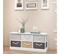 vidaXL Banc de rangement 6 tiroirs Bois