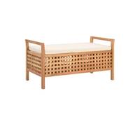 Vidaxl Banc De Rangement 93x49x49 Cm Bois De Noyer Massif Marron
