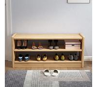 Banc de rangement à 3 niveaux en bois d'hévéa robuste avec siège, parfait pour entrée, couloir, salle de bain et salon, peut supporter jusqu'à 150 kg et 103 cm de largeur