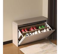 Banc de rangement à chaussures avec 2 tiroirs rabattables - Organisateur d'entrée rembourré pour chambre à coucher, salon, balcon - Banc élégant pour chaussures et accessoires (70 cm/27,5 cm)