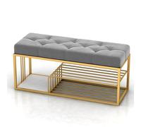 Banc de rangement à chaussures avec coussin, organiseur d'entrée peu encombrant, parfait pour les petits espaces et pour garder votre maison bien rangée
