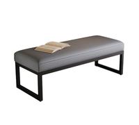 Banc de rangement à chaussures avec coussin réglable, étagère à chaussures élégante avec siège en cuir, armoire pour entrée, salon, couloir, chambre à coucher, gris, 120 x 38 x 40 cm