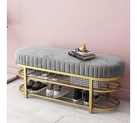 Banc de rangement à chaussures avec étagère en velours à 2 niveaux - Organiseur d'entrée peu encombrant pour un couloir propre et bien rangé