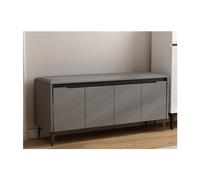 Banc de Rangement à Chaussures avec Porte, étagères réglables, caché avec Un Coussin de siège Doux pour Un Style Confortable pour l'entrée, Le Couloir, Le vestiaire (Couleur : Gris foncé, ta