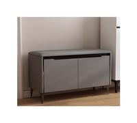Banc de Rangement à Chaussures avec Porte, étagères réglables, caché avec Un Coussin de siège Doux pour Un Style Confortable pour l'entrée, Le Couloir, Le vestiaire (Couleur : Gris foncé, ta