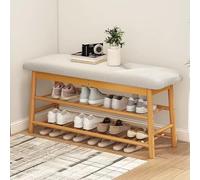 Banc de rangement à chaussures avec siège rembourré et compartiments pour l'organisation de l'entrée, du couloir et de la chambre à coucher