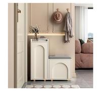 Banc de rangement à chaussures blanc avec cadre en métal, étagère à chaussures avec armoire, siège en bois pour couloir et porte d'entrée, banc Shoe nizer de 40 cm