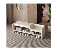 Banc de Rangement à Chaussures d'entrée avec siège rembourré en Cuir, Support pour Parents, sans Installation, à Langer dans l'entrée, Cadre en Bois, pour Chambre à Coucher, Salon (Couleur :