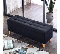 Banc de rangement à chaussures élégant avec repose-pieds rembourré pour entrée, salon et chambre à coucher, tissu de lin, 99,1 x 40,6 x 45,7 cm, meubles de maison modernes