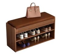 Banc de rangement à chaussures en bois massif, tabouret à langer avec siège confortable, assemblage facile, organiseur élégant pour salon, couloir et chambre à coucher